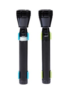 Buy 2-Piece Rechargeable LED Search Light Set Black/Blue/Green in UAE