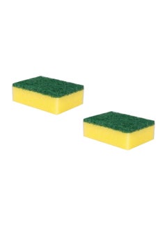 Buy 2-Piece Tip Top Cleaning Sponge Yellow/Green in Saudi Arabia