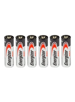 Buy 6-Piece AAA Max Alkaline Battery Set Silver/Black/Red in UAE