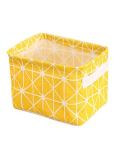 Buy DIY Desktop Storage Underwear Laundry Basket Yellow/White 20x16x14cm in Egypt
