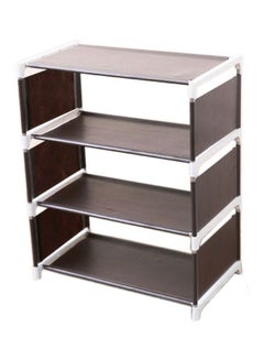 Buy 4-Layer Cloth Shoe Rack Brown/White in UAE