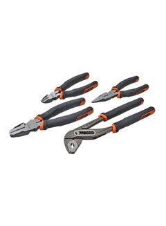 Buy 4-Piece Wrench Plier Set Grey/Black/Orange in Saudi Arabia