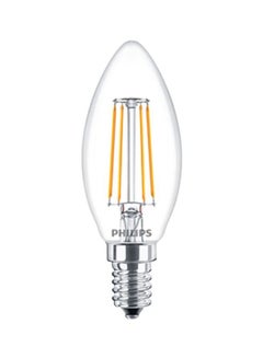 Buy Philips Led Filament Classic Candle Bulb- 4-40W, E14 Capbase- Warm White, 1 Year Warranty Warm White 30x100x40mm in UAE