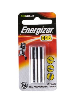 Buy 2-Piece E96 Alkaline Batteries Silver/Black in Saudi Arabia