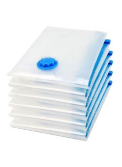 Buy 6-Piece Vacuum Storage Bag Set Clear/Blue 60x80cm in Saudi Arabia