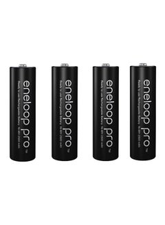 Buy 4-Piece Eneloop Pro Aa Rechargeable Batteries Black in UAE