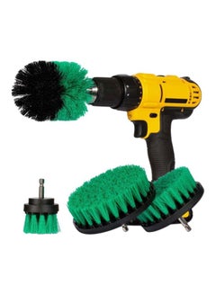 Buy 4-Piece Rotating Power Scrubber Drill Brush Set Black/Green 10x10x10cm in Saudi Arabia