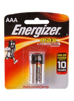 Buy 2-Piece Max AAA Alkaline Battery Set Silver/Black in UAE