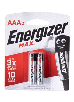 Buy Pack Of 2 Max AAA Alkaline Batteries Silver/Black in Saudi Arabia