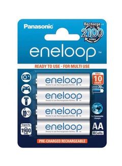 Buy 4-Piece Eneloop Nickel Metal Hydride Aa Batteries White in Saudi Arabia