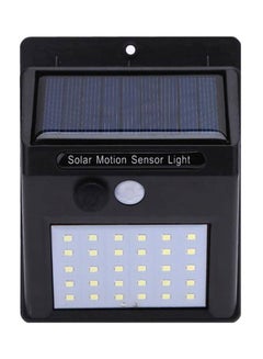 Buy 30 LED Solar Power PIR Motion Sensor Wall Light Black/White 8x13cm in UAE