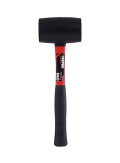 Buy Rubber Mallet Fiber Handle, Rubber head 24 Oz- Hardwood Shaft Rubber Mallet Double-Face Hammer with Soft/Hard Tips | Ideal for woodworking, cabinet and furniture making, auto body and metal fabrication Black/Red in UAE