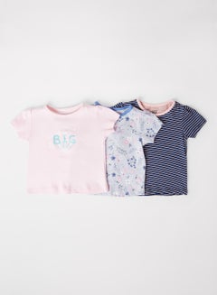 Buy Baby Girls Beautiful 3-Piece Printed Casual T-Shirt Set Multicolour in UAE