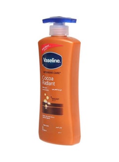 Buy Vaseline Lotion intensive care cocoa radiant made with 100% pure cocoa butter for a natural glow Brown 400ml in Saudi Arabia