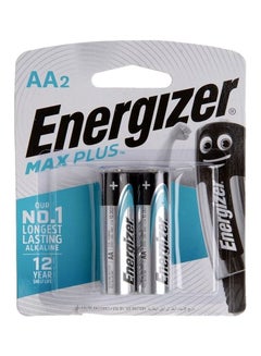 Buy Pack Of 2 Max Plus AA Alkaline Batteries Silver/Black/Blue in Saudi Arabia