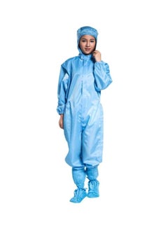 Buy 2-Piece Protective Anti-Static Full Bodysuit With Shoes Blue L in Saudi Arabia