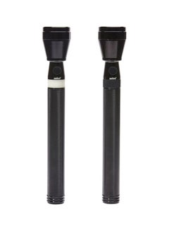 Buy 2-Piece Rechargeable LED Search Light Set Black/White in UAE
