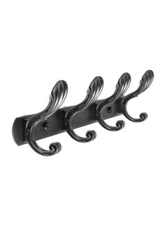 Buy Wall Hanger With 4 Hooks Black 45x11cm in UAE