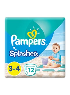 Buy Splashers Disposable Swim Pant Diaper, Carry Pack, Size 3-4 (6-12 Kg), 12 Count in Saudi Arabia