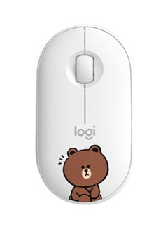 Buy 2.4GHz Wireless Bluetooth Dual-Mode Mute Mouse White/Brown in Saudi Arabia