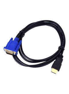 Buy HDMI To VGA HD Cable Black/Gold in UAE