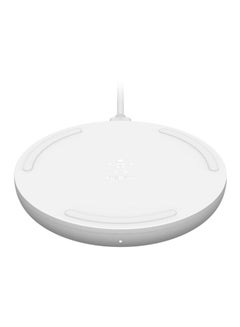 Buy Boost Charge Wireless Charging Pad 10W (Qi-Certified Fast Wireless Charger For iPhone,Samsung,Google,More) White in Saudi Arabia