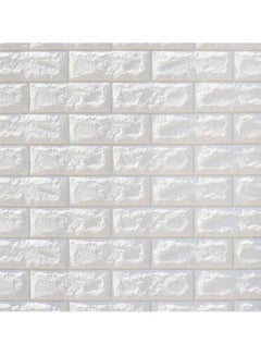 Buy 5-Piece 3D Waterproof Brick Wall Stickers White 70x77x0.5cm in Egypt