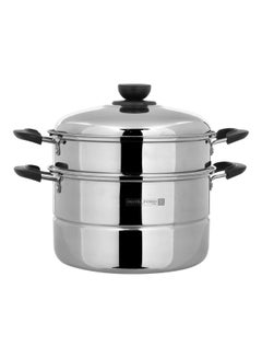 Buy Double Layer Stainless Steel Steamer Silver 7.3Liters in UAE