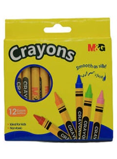 Buy ​​Pack Of 12 Non-Toxic Wax Crayons No:Agmx4255 Multicolour in Egypt