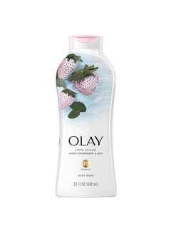 Buy Outlast Body Wash White Strawberry And Mint Multicolour 650ml in UAE