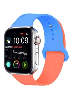 Buy Henlein Series Replacement Band For Apple Watch 42/44 mm Blue/Orange in UAE