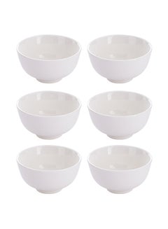 Buy 6-Piece Bowls White 6x4.5inch in Saudi Arabia