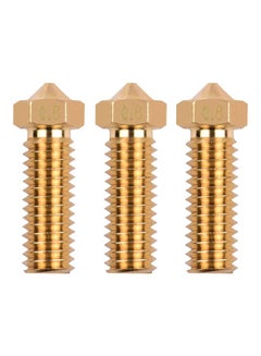 Buy 3-Piece 3D Printer Extruder Brass Volcano Nozzle M6 Thread Head Output Set Gold in UAE
