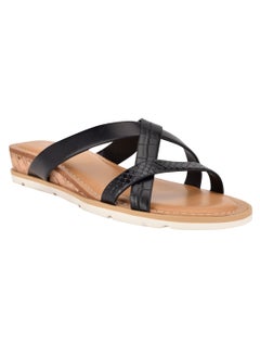 Buy Cross Strap Open Toe Casual Sandals Black in Saudi Arabia