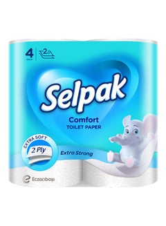 Buy Comfort Toilet Paper 150 Sheets x 2Ply, Pack of 4 Rolls in UAE