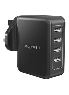 Buy 4-Port USB Wall Charger Black in UAE