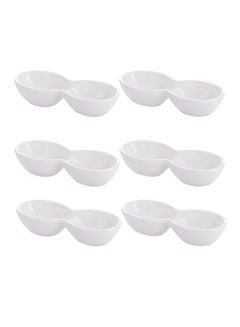 اشتري 6-Piece Mini Sauce Dish White 5x6inch في السعودية