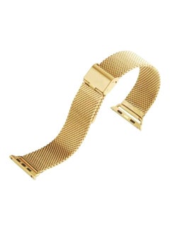 Buy Stainless Steel Mesh Wrist Strap With Screen Protector For Apple Watch Series 3 38mm Gold/Clear in UAE