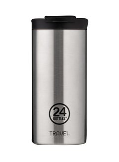 Buy Double Walled Insulated Stainless Steel Travel Tumbler Silver in UAE