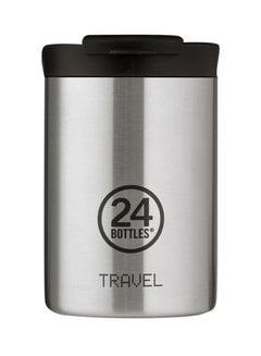 Buy Double Walled Insulated Stainless Steel Travel Tumbler Silver/Black in UAE