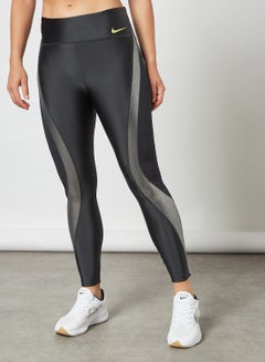 nike running speed tight leggings in metallic blue