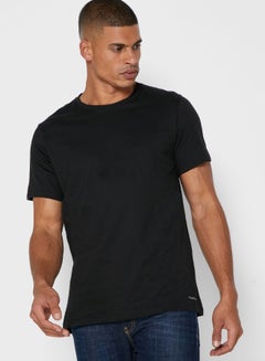 Buy 3-Piece Crew Neck T-Shirt Set Black in Saudi Arabia