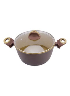 Buy Aluminum Covered Casserole With Lid Brown 38.5x11.8cm in UAE