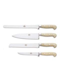 Buy 4-Piece Kitchen Knife Set Beige/Silver in Saudi Arabia