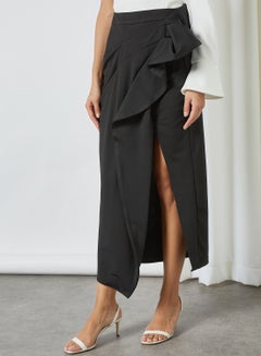 Buy Asymmetrical Ruffled Skirt Black in Egypt