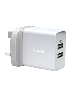 Buy 2-Port USB Charger With Micro USB Cable White in UAE