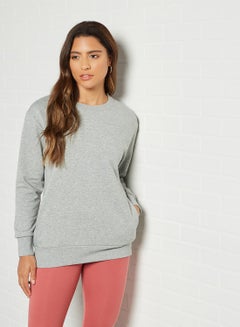 Buy Long Sleeve Sweatshirt Grey in Saudi Arabia