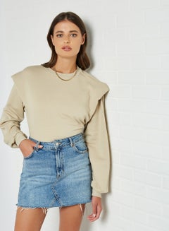 Buy Long Sleeve Sweatshirt Beige in UAE