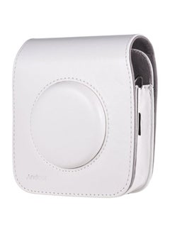 Buy PU Leather Camera Case Bag With Adjustable Shoulder Strap White in Saudi Arabia