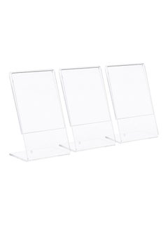 Buy 3-Pack L-Shape Acrylic Photo Frame Mini Stand For Fujifilm Instax 8/8+/70/7s/90/25/26/50s/9/SP-1/SP-2 Film, 3 Inch Clear 9x5.4x3.3cm in Saudi Arabia